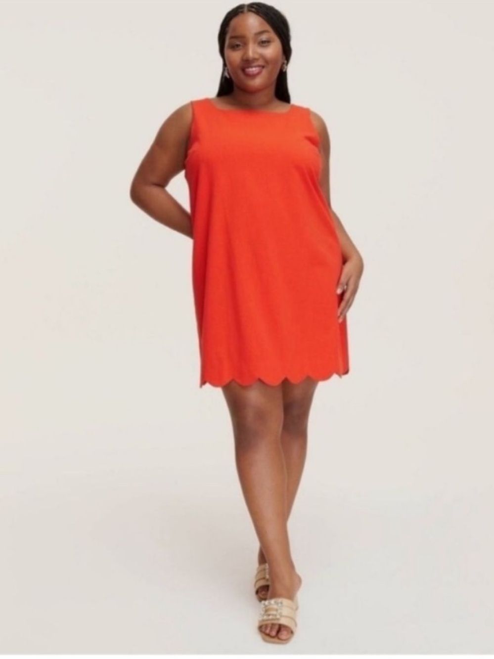 NWT Kate Spade X Target Sleeveless Red Scalloped Shift Dress, Size L